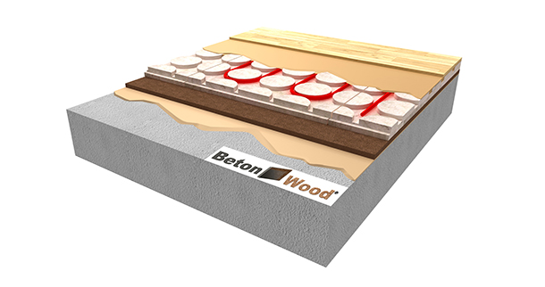 Wood radiant system BetonRadiant on wood fiber FTHB